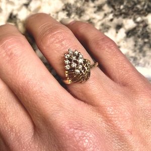 14k Two Tone Gold Diamond Ring